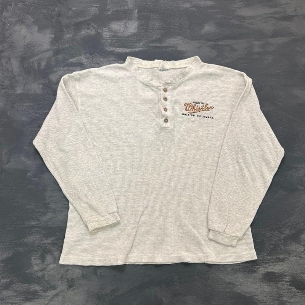 Vintageβ Whistler British Columbia Thermal Shirt Mens Large Gray 1990s Canada